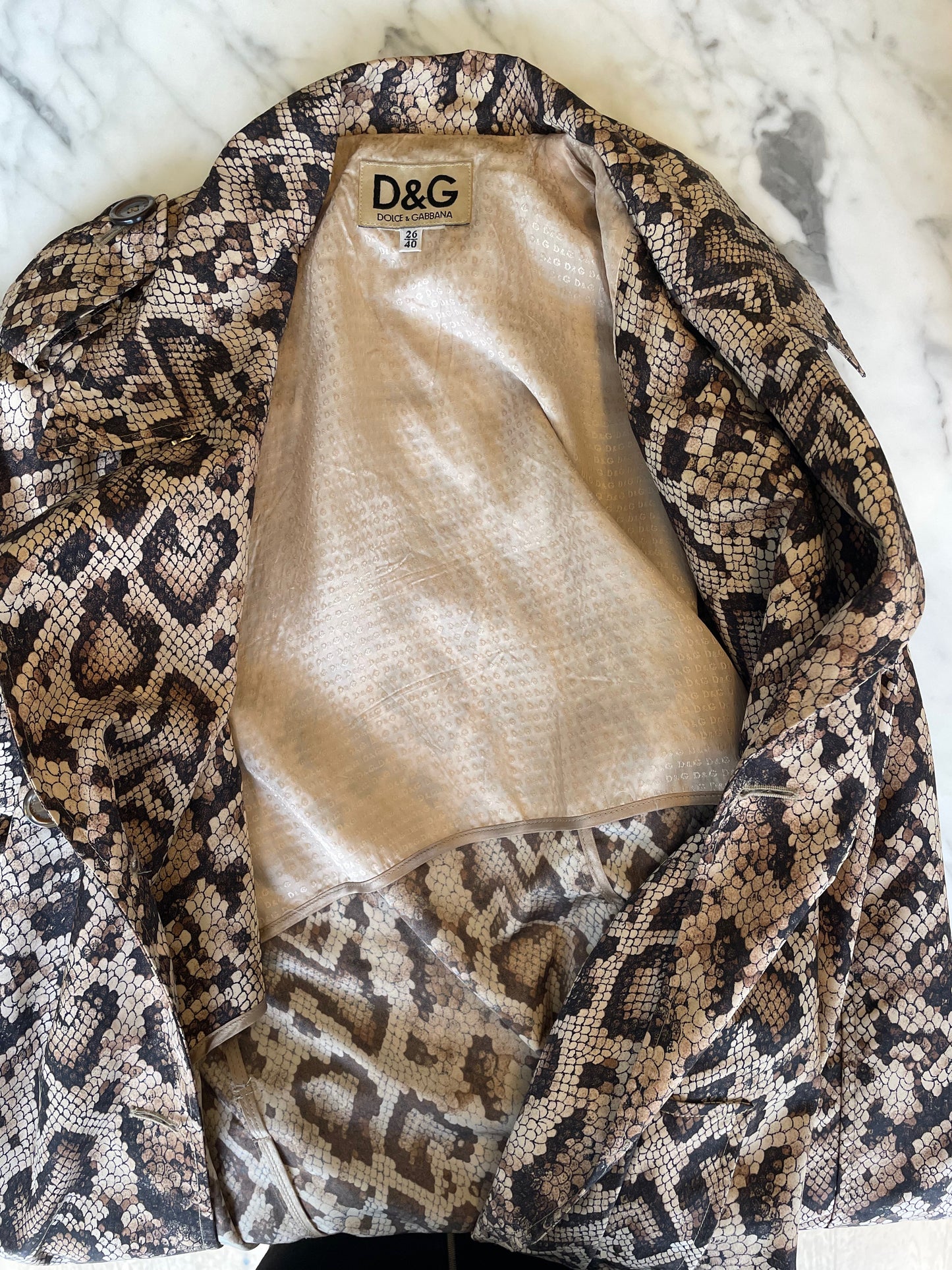 Vintage Dolce & Gabbana Python Trench - Size 40