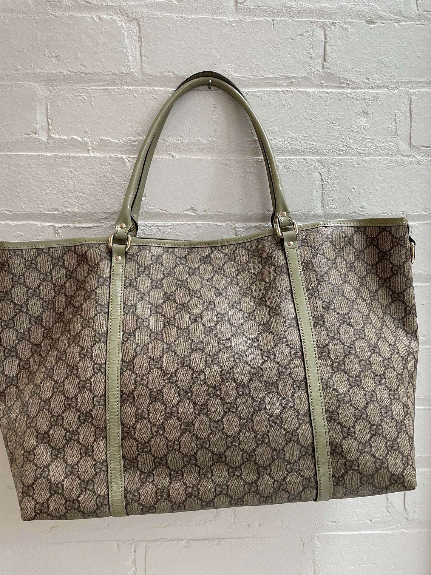 GG Plus Monogram Large Joy Tote Green