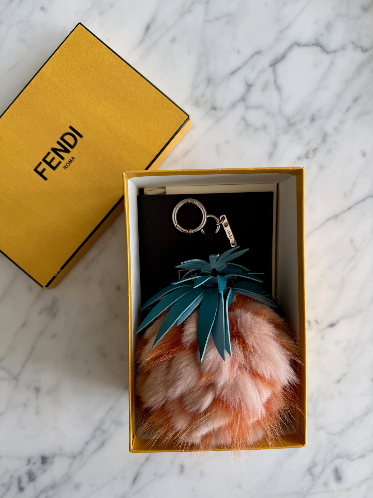 Fendi Mink Fur Pineapple Bag Charm / Keyring