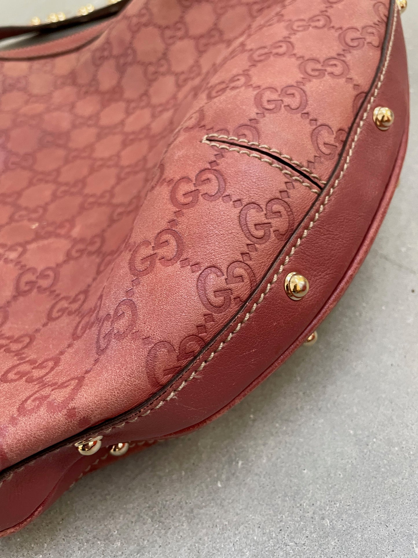 Gucci Guccissima Leather Embossed Hobo Bag