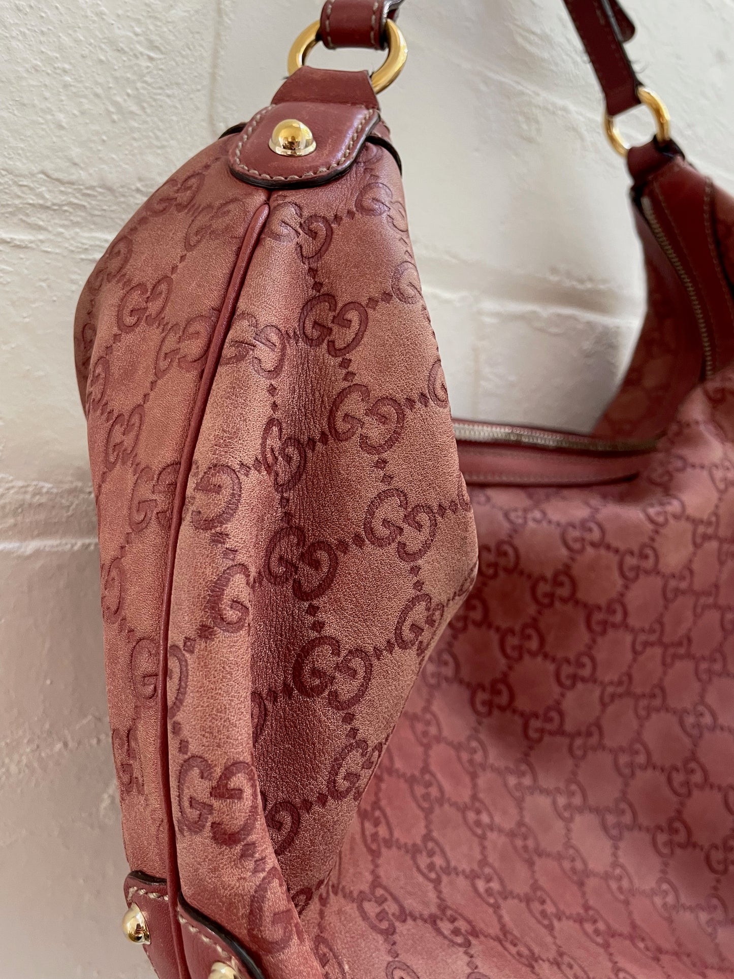 Gucci Guccissima Leather Embossed Hobo Bag