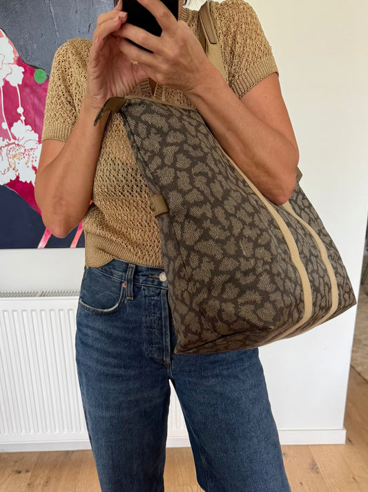 Vintage YSL Giraffe Print Weekend / Travel Bag with Pouch