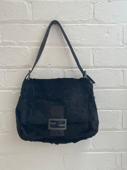 Fendi Black Fur Mamma Baguette