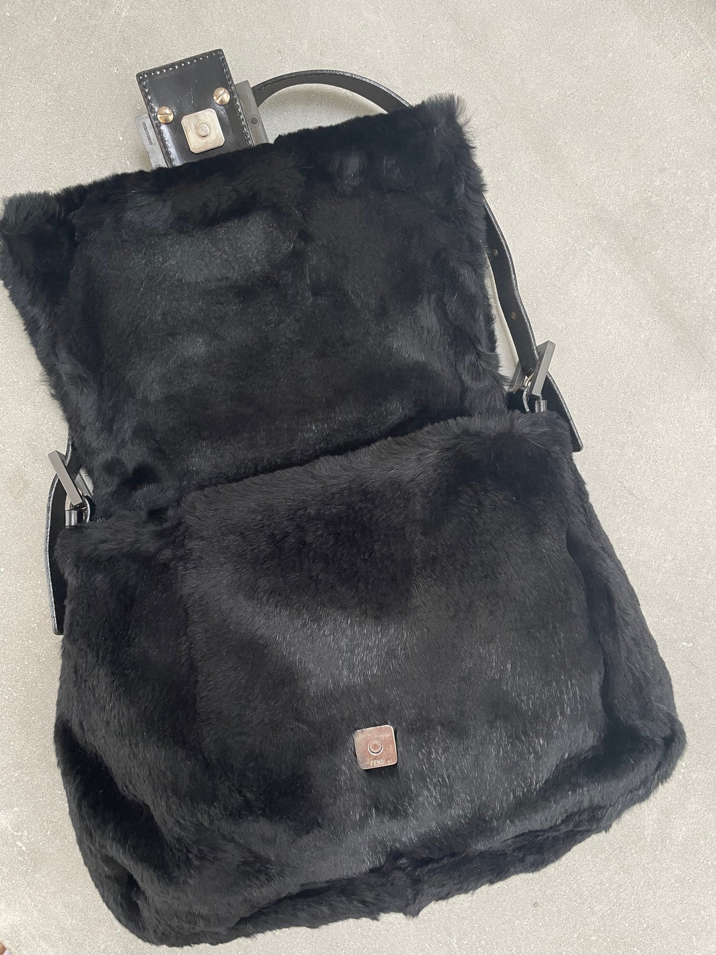 Fendi Black Fur Mamma Baguette