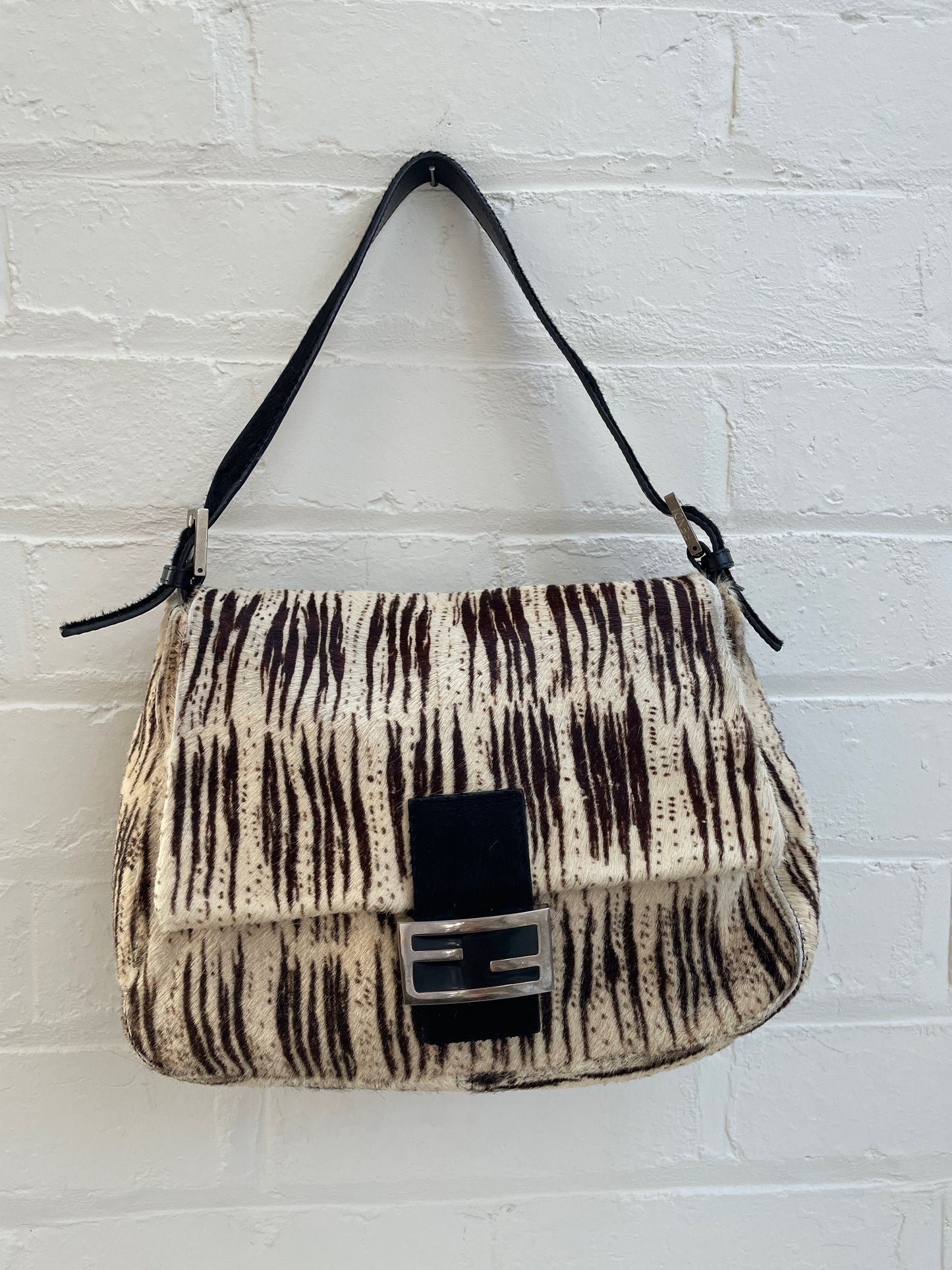 Fendi Pony Hair Striped Mamma Baguette