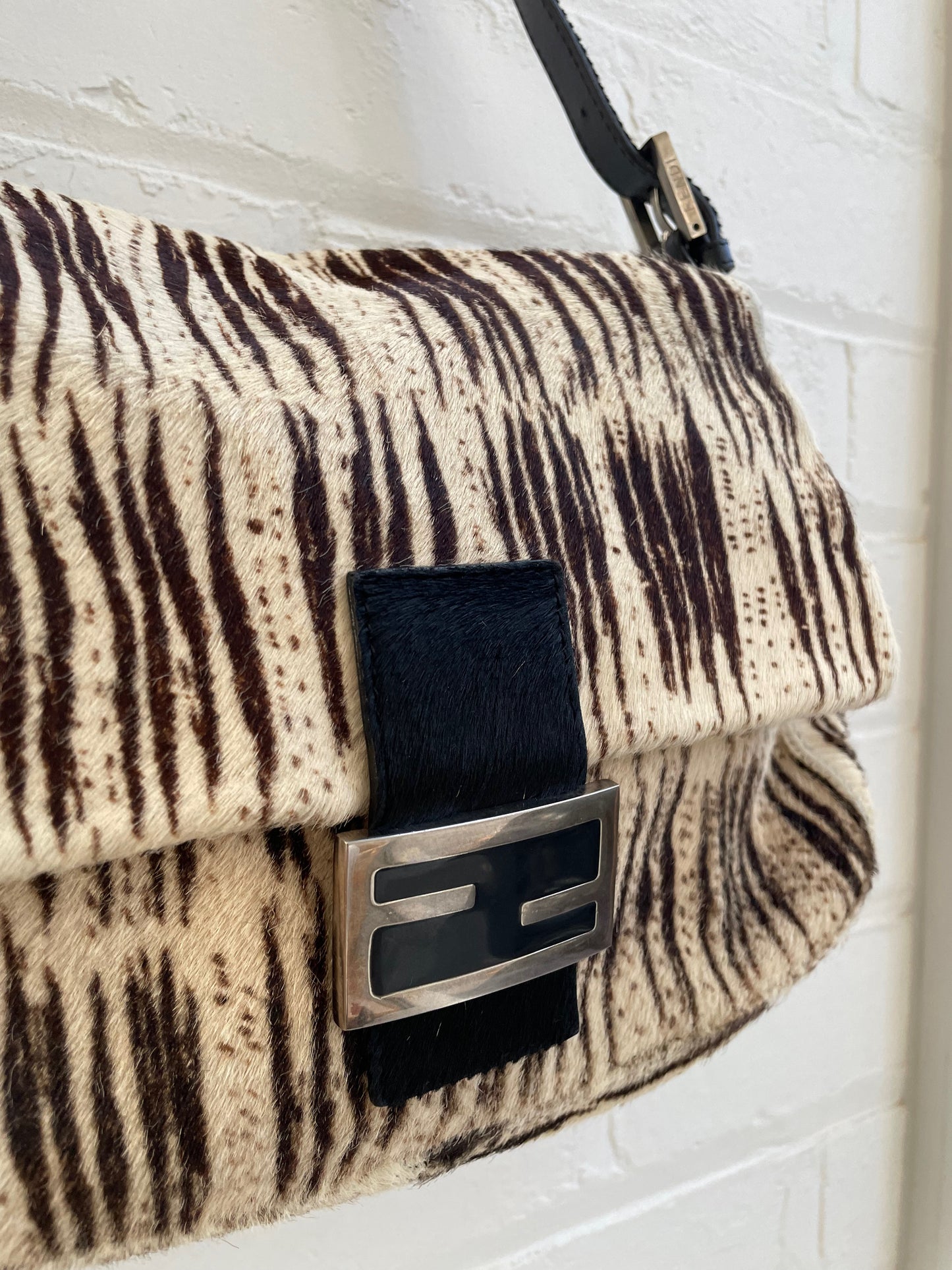 Fendi Pony Hair Striped Mamma Baguette