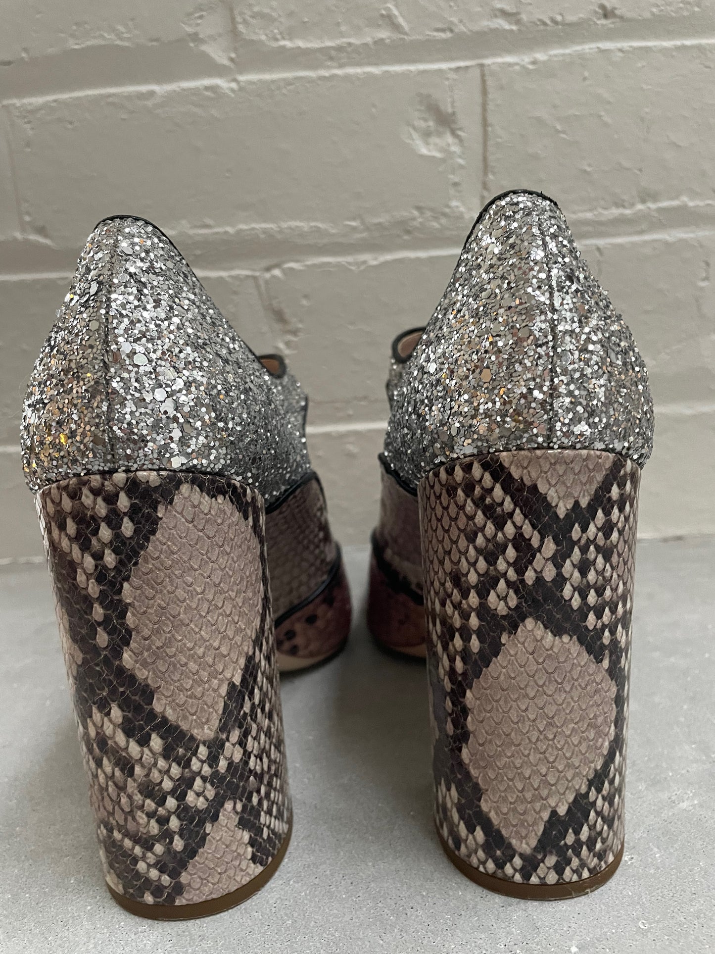 Prada Colourblock Glitter & Python Heels Size 40