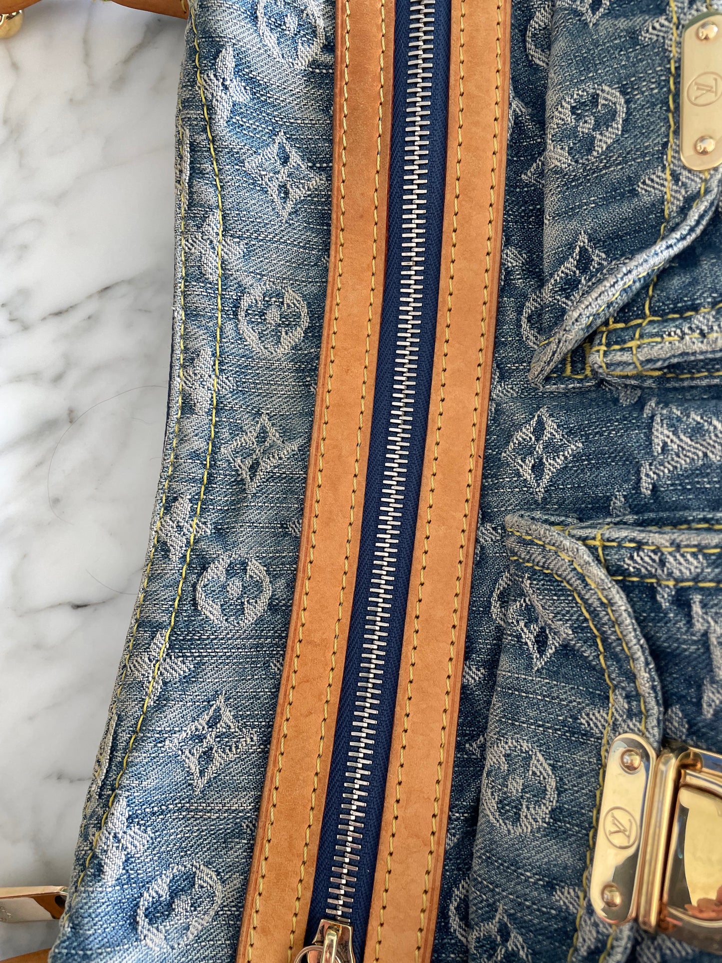 Louis Vuitton Blue Monogram Denim Baggy PM