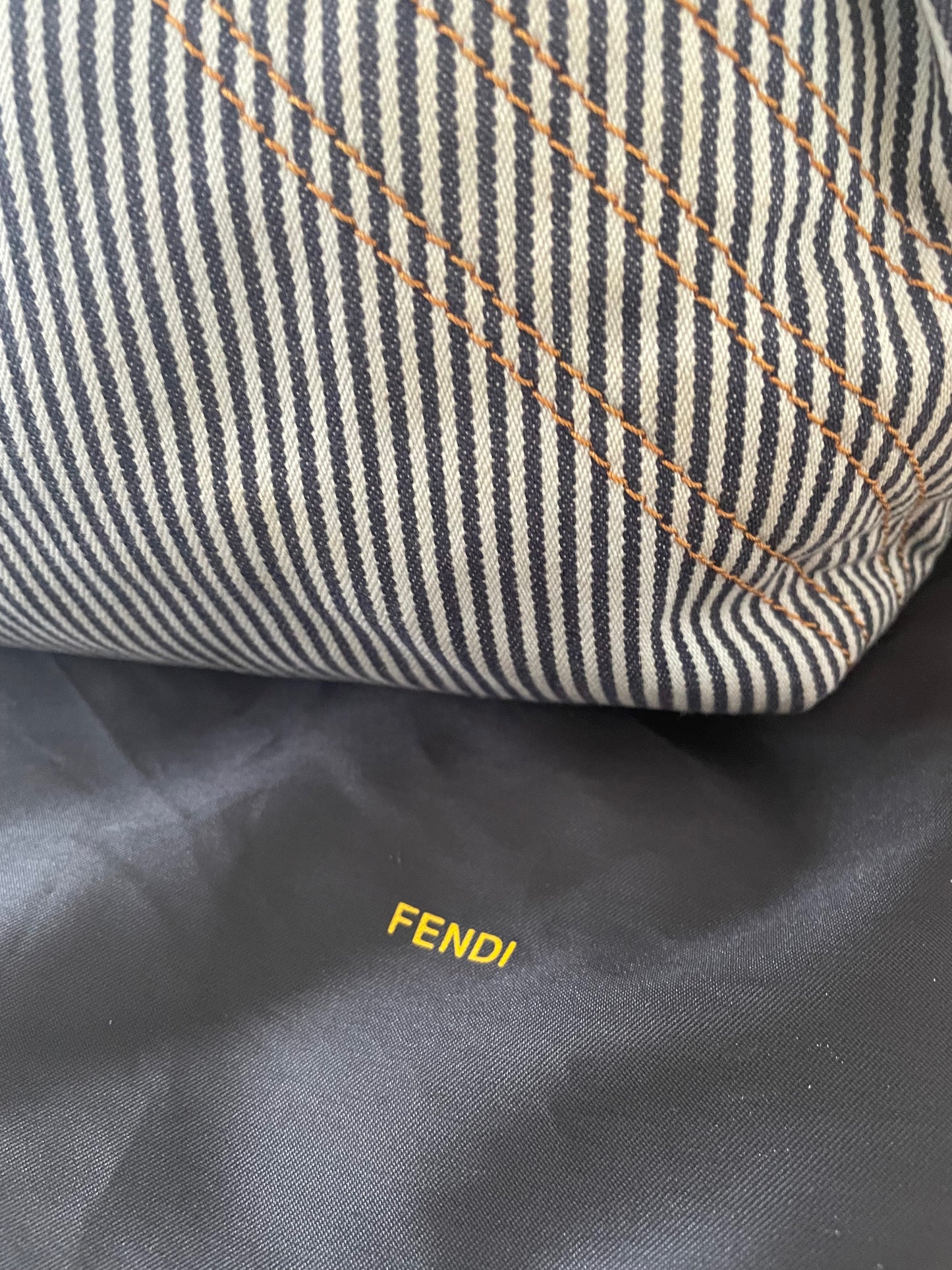 Fendi Denim Striped Spy Bag