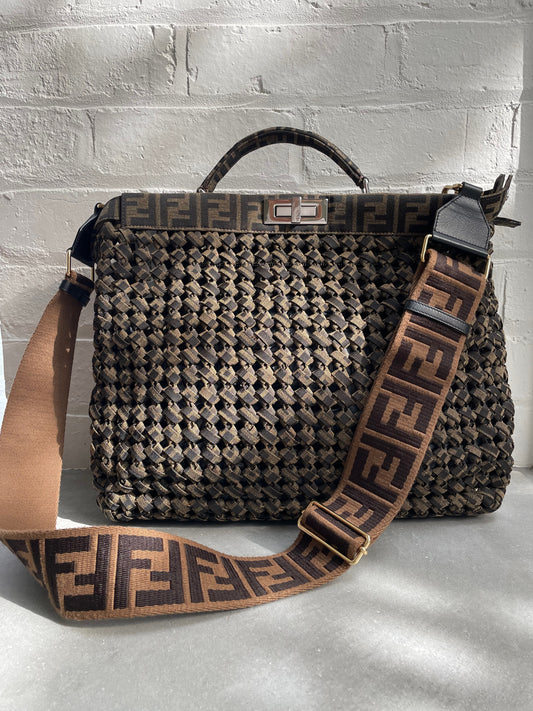 Fendi Peekaboo in Woven Zucca Canvas - Large