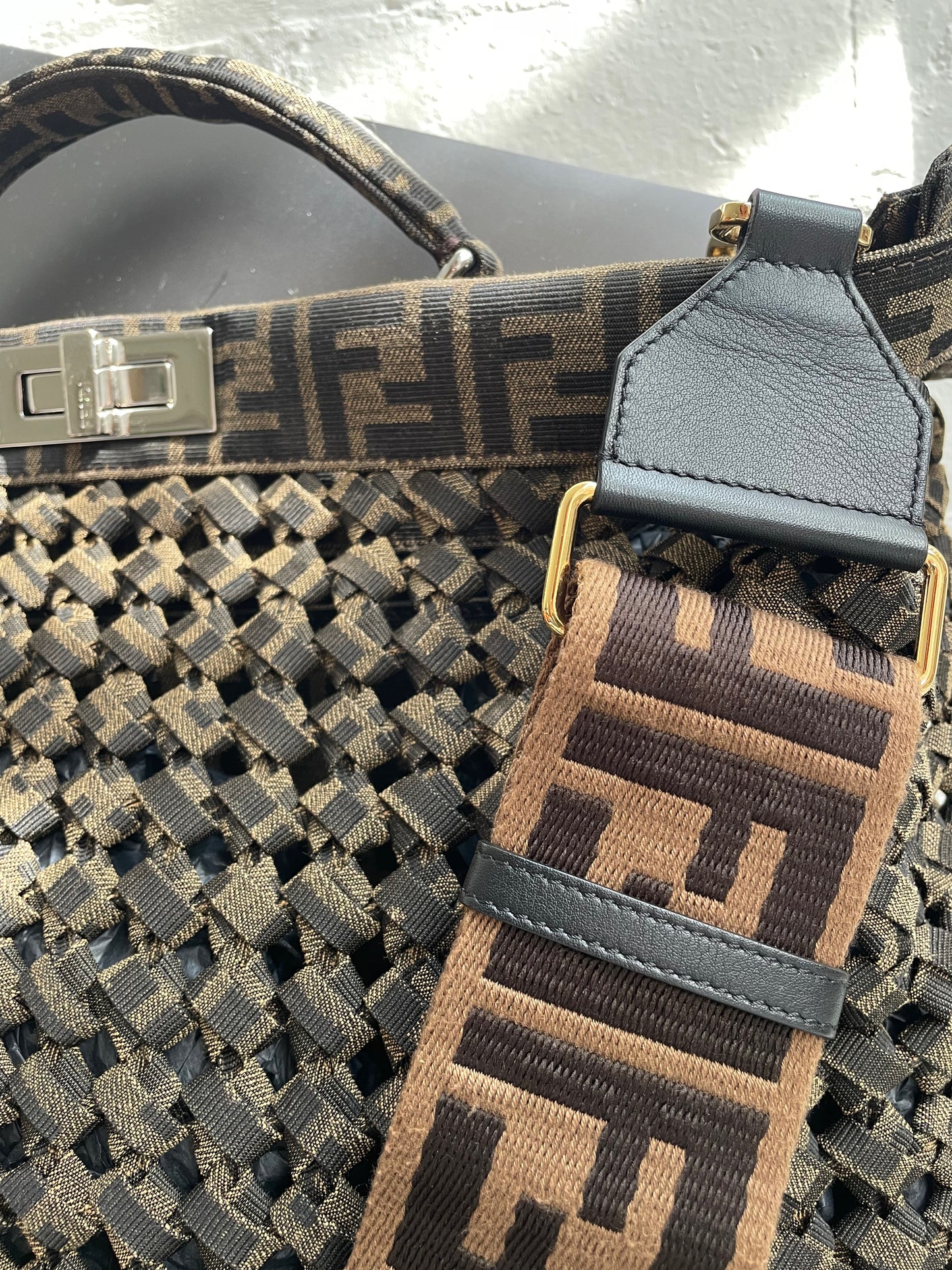 Fendi Peekaboo in Woven Zucca Canvas - Large