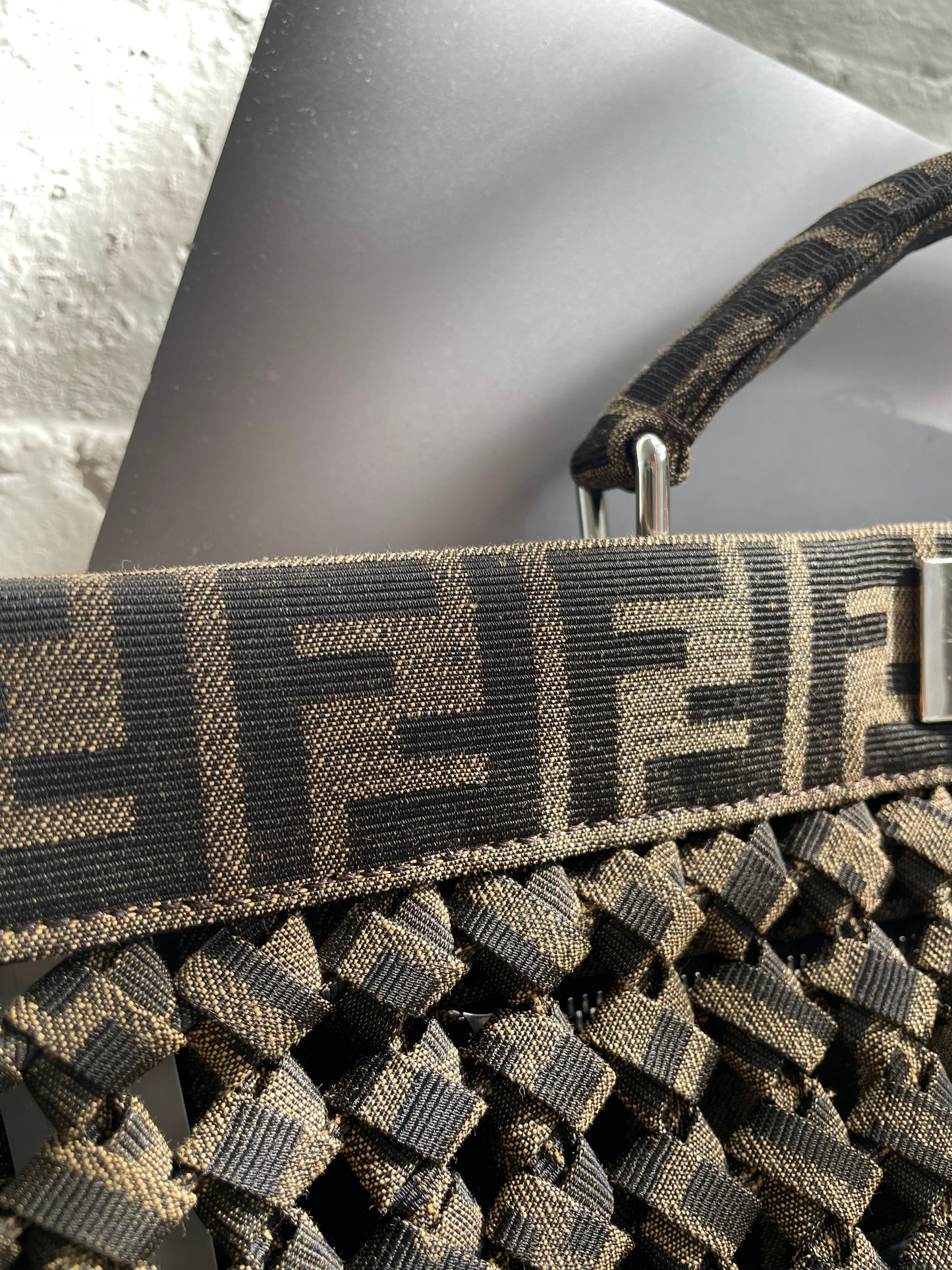 Fendi Peekaboo in Woven Zucca Canvas - Large