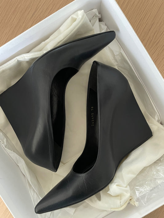 Balenciaga Prism Leather Wedge Pumps Size 38